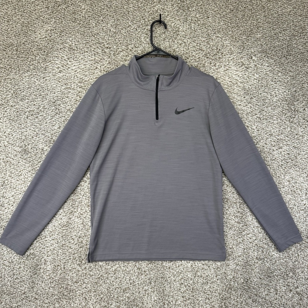 Nike Superset Court Quarter Zip Shirt Men's Small Gray Tennis Golf AR3716-056‎
